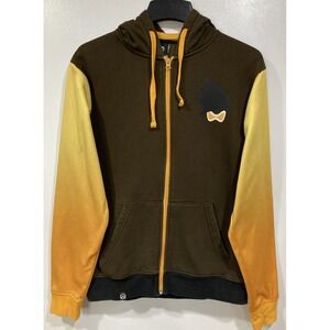 Jinx Overwatch Tracer Hoodie Mens Medium Brown Gold‎ Sweatshirt Full Zip Jacket